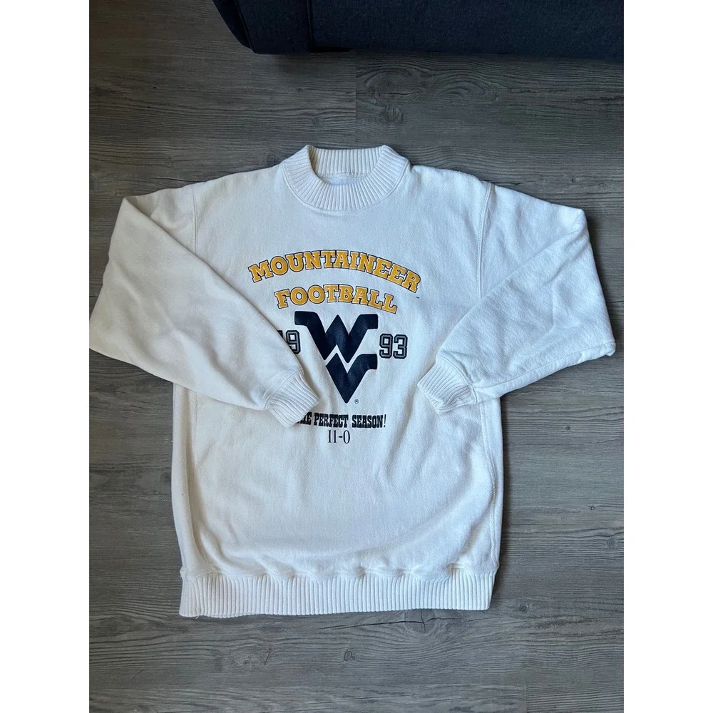 VTG Nutmeg Mills Men's West Virginia Mountaineers Football 1993 Sweater Size XL